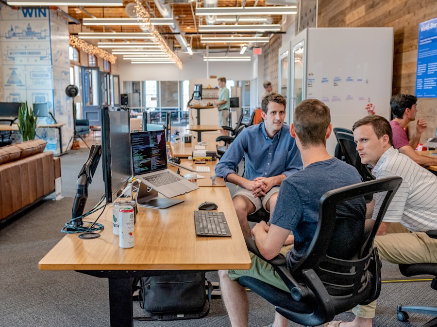 Marketing team reviewing a campaign